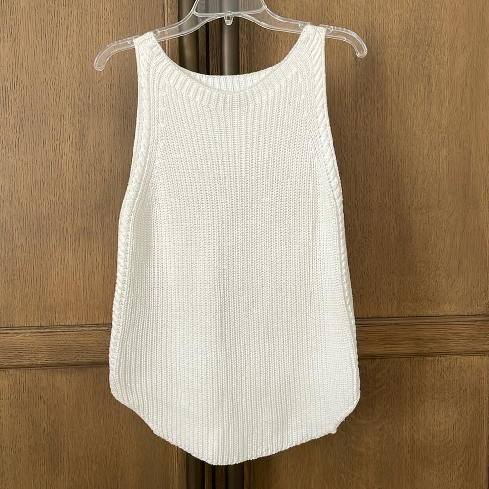 LOFT Petites White Cotton Sweater tank